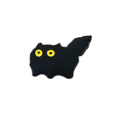 Kawaii Schwarze Katzen Legierung Emaille Pins Cartoon Niedliche Broschen Tasche Revers Abzeichen Tier Kreativ Lustig Schmuck Kleidung Zubehör, a1, einfach von Qxiao