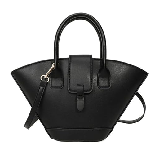 Qxmiguel Frauen PU Leder -Tasche kleine Vintage -Fan -Form Crossbody Schulter Handtasche Griff Eleganter Pendler Geldbeutel Arbeit von Qxmiguel