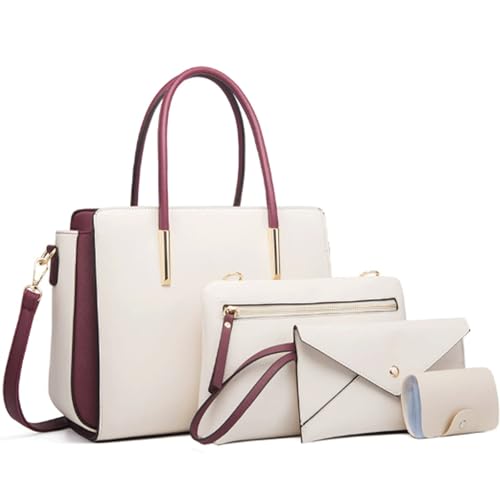 Qxmiguel Vierteilige Mutter-Kind-Bag-Cross-Body-Umhängetasche Handtasche Feste Farbe großer Kapazität Reißverschluss Öffnung Qxmiguel Vierteilige Mutter-Kind-Bag-Cross-Body-Umhängetasche Handtasche Feste Farbe großer Kapazität Reißverschluss Öffnung von Qxmiguel