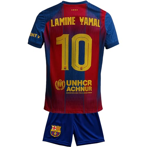 Qycksouth Ard Yamal Trikot Kinder Set für Jungen Mädchen – Barcelona Stil Trikot mit Shorts – Atmungsaktiv & Bequem – Fan Geschenkidee Größen 176 von Qycksouth