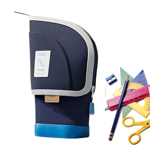 Qyljeiwred Federmäppchen-Organizer – Schreibtisch-Bleistifthalter Stifteetui – einziehbarer 2-in-1-Aufbewahrungs-Organizer, Schreibwaren-Tasche, Schreibtischzubehör für Erwachsene, Teenager, Kinder von Qyljeiwred