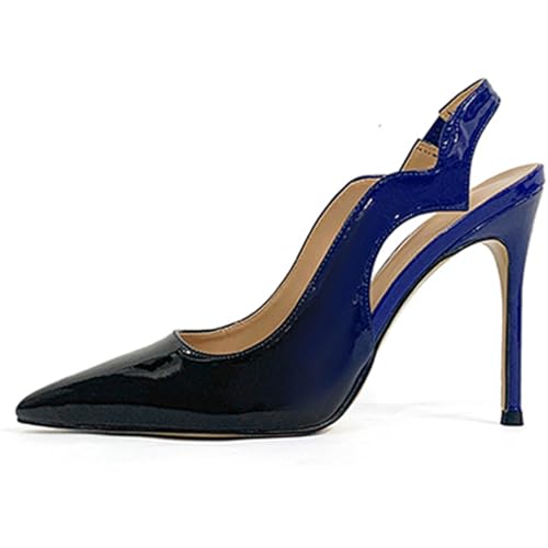 Qynthra Damen Lackleder Pumps Stiletto Spitz Zeh Mit Einzigartiger Knöchelbandage Für Hochzeitsbankett Party Abendgarderobe,Blau,45 EU Qynthra Damen Lackleder Pumps Stiletto Spitz Zeh Mit Einzigartiger Knöchelbandage Für Hochzeitsbankett Party Abendgarderobe,Blau,45 EU von Qynthra