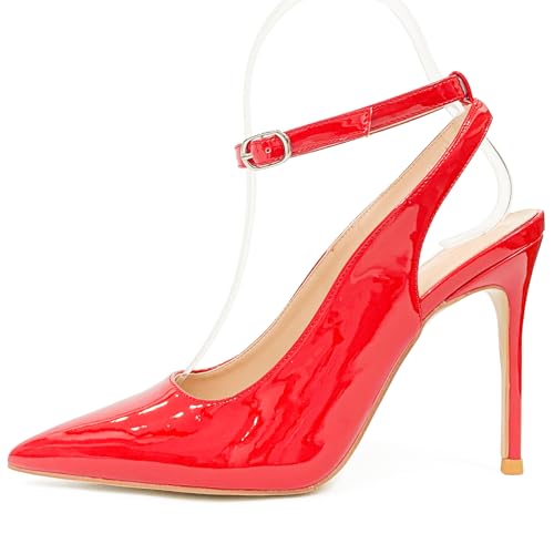 Qynthra Damen Pumps Lackleder 10cm Stöckelschuhe Spitze Knöchelriemen Kreuzband Ideal Für Cocktailpartys Und Romantische Abende,Rot,43 EU Qynthra Damen Pumps Lackleder 10cm Stöckelschuhe Spitze Knöchelriemen Kreuzband Ideal Für Cocktailpartys Und Romantische Abende,Rot,43 EU von Qynthra