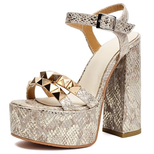 Qynthra Damen Sandalen Plateau Goldnieten Schlangenmuster Blockabsatz Knöchelriemen Erhältlich In Weiß Rosa Aprikot Gelb Perfekt Für Nachtclubs Strandpartys,Apricot,40 EU Qynthra Damen Sandalen Plateau Goldnieten Schlangenmuster Blockabsatz Knöchelriemen Erhältlich In Weiß Rosa Aprikot Gelb Perfekt Für Nachtclubs Strandpartys,Apricot,40 EU von Qynthra