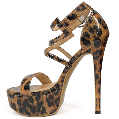 Qynthra Damen Sandalen Plateau Stöckelschuhe 15cm Kreuzriemen Ultra-Hoch Absatz Mehrfarbig Ideal Für Nachtclubs Und Musikfestivals,Leopard,40 EU Qynthra Damen Sandalen Plateau Stöckelschuhe 15cm Kreuzriemen Ultra-Hoch Absatz Mehrfarbig Ideal Für Nachtclubs Und Musikfestivals,Leopard,40 EU von Qynthra