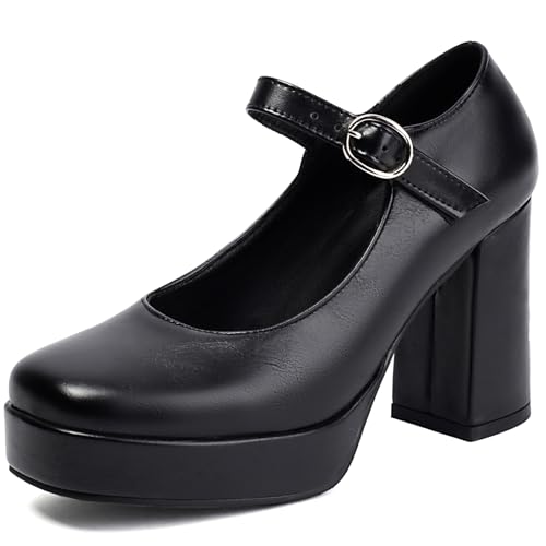 Qynthra Mary Jane Blockabsatz Damen Schuhe Runde Zehen Plateau Mit Knöchelriemen Prinzessinnen Stil Flache Für Lässige Outfits,Schwarz,35 EU Qynthra Mary Jane Blockabsatz Damen Schuhe Runde Zehen Plateau Mit Knöchelriemen Prinzessinnen Stil Flache Für Lässige Outfits,Schwarz,35 EU von Qynthra