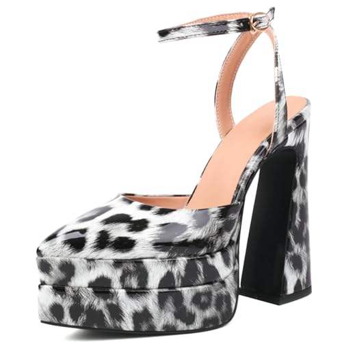 Qynthra Pumps Mit Plateauabsatz Für Damen Leopardenmuster Spitze Zehen Wasserdicht Dicker Absatz Lackleder-Obermaterial Gummisohle Frühling Sommer Freizeit,Schwarz,35 EU Qynthra Pumps Mit Plateauabsatz Für Damen Leopardenmuster Spitze Zehen Wasserdicht Dicker Absatz Lackleder-Obermaterial Gummisohle Frühling Sommer Freizeit,Schwarz,35 EU von Qynthra