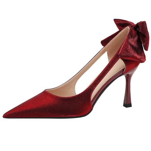Qynthra Satin Brautschuhe Damen Spitze Kitten Absatz Ausschnitt Schleife Abendschuhe Atmungsaktiver Mittlerer Absatz Für Hochzeit & Bankett,Burgundy,38 EU Qynthra Satin Brautschuhe Damen Spitze Kitten Absatz Ausschnitt Schleife Abendschuhe Atmungsaktiver Mittlerer Absatz Für Hochzeit & Bankett,Burgundy,38 EU von Qynthra