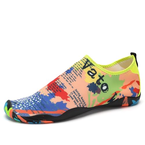 Qynthra Schnelltrocknende Wasserschuhe Schlupf Mesh Strand Badeschuhe Multicolor Sohle Fuer Schwimmbad Surfen Tauchen Yoga Strandurlaub Herren Damen,688 map,40 EU von Qynthra