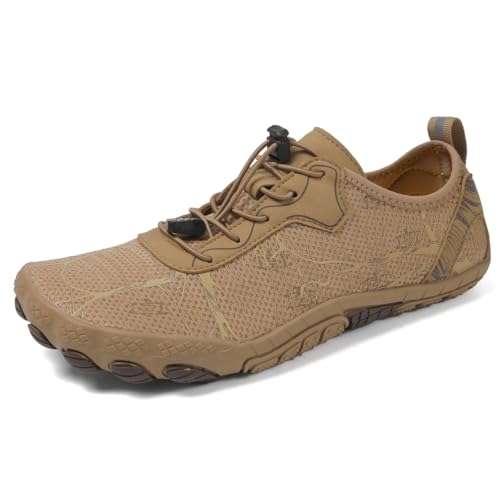 Qynthra Wasserschuhe Für Herren Und Damen Schnelltrocknend Barfuß Mesh Für Strand Surf Schwimmen Tauchen Wandern Bootfahren Und Klettern,Khaki,43 EU von Qynthra