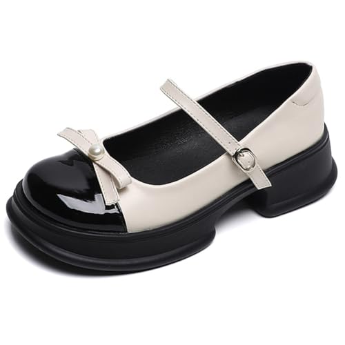 Qynthra Zweifarbige Mary Jane Plateauschuhe Damen Lackleder Schleife Perle Bequem Freizeit Schlupf für Büro und Tägliches Gehen,Apricot,40 EU Qynthra Zweifarbige Mary Jane Plateauschuhe Damen Lackleder Schleife Perle Bequem Freizeit Schlupf für Büro und Tägliches Gehen,Apricot,40 EU von Qynthra