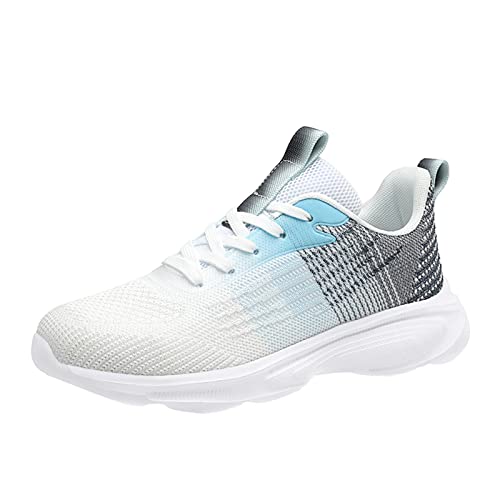 Damen-Schlupfschuhe, athletisch, Laufschuhe, modisch, bunt, Freizeitschuhe, Netzstoff, atmungsaktiv, leicht, rutschfest, stoßdämpfend, weich, Damen-Sneaker, Schnürschuhe, klassische Passform, blau, von QzSSbii