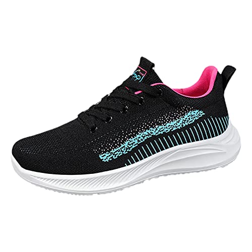 Sommerschuhe für Damen, klobige Loafer-Schuhe für Damen, bequeme weiche Sohle, Strickschuhe, modische Schnürschuhe, Laufschuhe, weiches Netzgewebe, atmungsaktiv, Joggen, athletische Sneaker, von QzSSbii