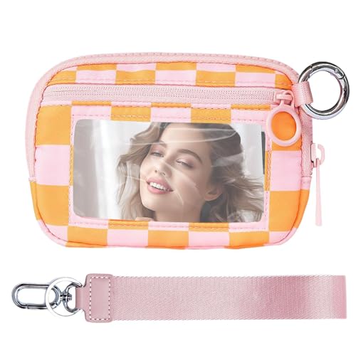 Qzdtue Small Wristlet Wallets for Women, Waterproof Credit Card Holder Wallet with Coin Pocket, Zipper Pouch Card Organizer for Women and Girls, Compact Wristlet Wallet for Women, Pink, Se référer au von Qzdtue