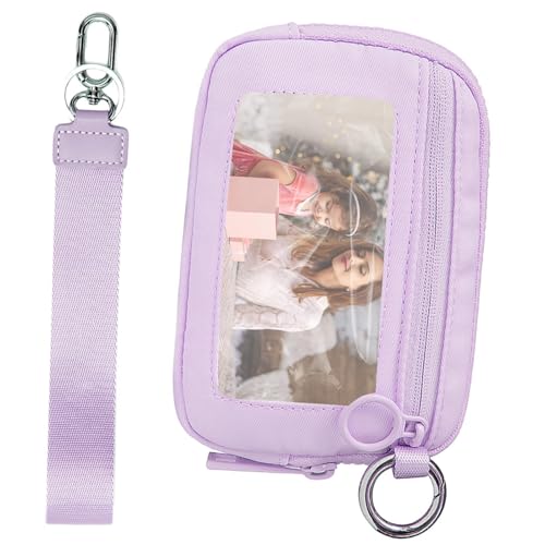 Qzdtue Small Wristlet Wallets for Women, Waterproof Credit Card Holder Wallet with Coin Pocket, Zipper Pouch Card Organizer for Women and Girls,Compact Wristlet Wallet for Women, Lavendel, von Qzdtue