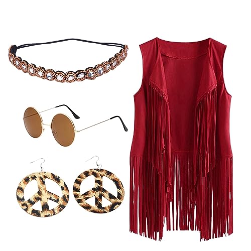 Qzeanxy Fransen Oberteil Damen Hippie Faschingskostüme Für Karneval Hippie Kostüm Weste Set Hippie Kleidung Zubehör Bolero Vintage Rosa 60er 70er Bekleidung 70er Outfit Disco Braun Fransenweste Qzeanxy Fransen Oberteil Damen Hippie Faschingskostüme Für Karneval Hippie Kostüm Weste Set Hippie Kleidung Zubehör Bolero Vintage Rosa 60er 70er Bekleidung 70er Outfit Disco Braun Fransenweste von Qzeanxy
