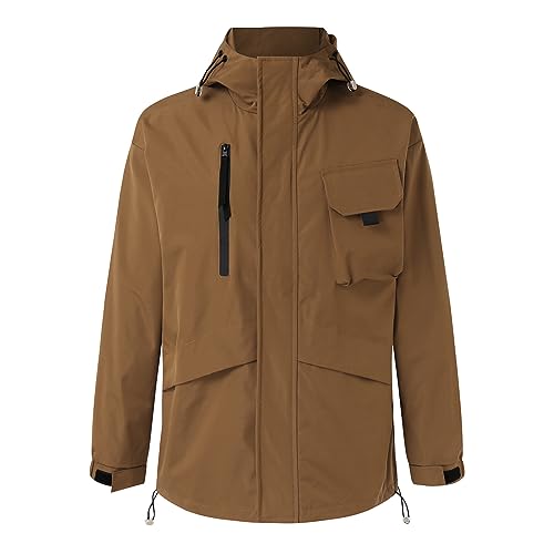Wind Regenjacke Herren Wasserdichte Regenjacke Leichte Übergangs Mit Kapuze Double Layer Shine Dünne Leichte Jacke Windbreaker Reißverschluss Jacket Outdoor Jacke Mit Kapuze Waschbar Atmungsaktiv von Qzeanxy