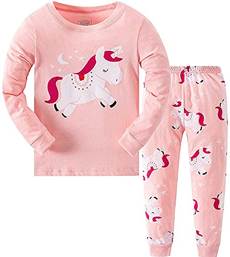 Qzrnly Mädchen Schlafanzug Giraffe Baumwolle Kinder Langarm Pyjama,Unicorn,10 Jahre von Qzrnly