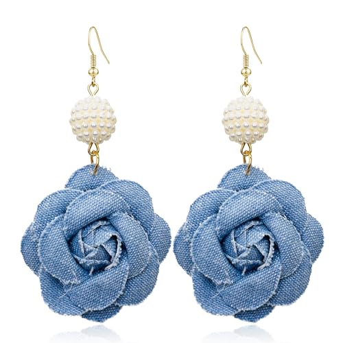 QzxEqz Bohemian Blue Denim Creolen Big Circle Round Statement Einfache übertriebene Ohrringe Zubehör für Frauen Braut, 自配送, Acryl, Kein Edelstein QzxEqz Bohemian Blue Denim Creolen Big Circle Round Statement Einfache übertriebene Ohrringe Zubehör für Frauen Braut, 自配送, Acryl, Kein Edelstein von QzxEqz
