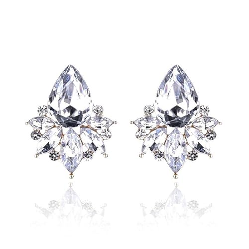 QzxEqz Brautohrringe mit Zirkonia, Marquiseschliff, Kristall, Zirkonia, Strass, CZ, Cluster, Blumenblatt, baumelnde Hängeohrringe für Damen, Hochzeit, Party, Abschlussball, Braut, Brautjungfern QzxEqz Brautohrringe mit Zirkonia, Marquiseschliff, Kristall, Zirkonia, Strass, CZ, Cluster, Blumenblatt, baumelnde Hängeohrringe für Damen, Hochzeit, Party, Abschlussball, Braut, Brautjungfern von QzxEqz