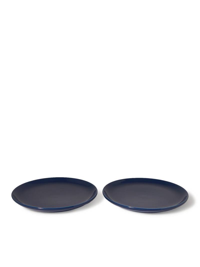 RD.LAB - Set of Two Large Bilancia Glazed Ceramic Plates - Men - Blue von R+D.LAB