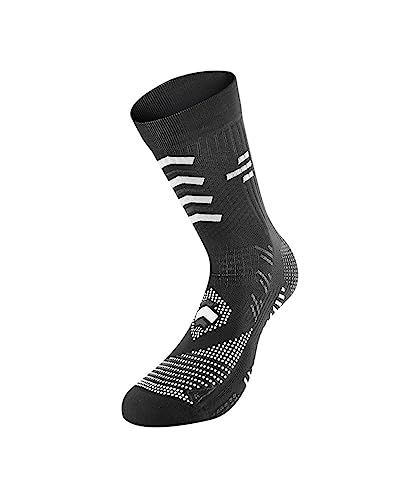 R-Evenge The Professional Soccer Socks for Champion Fußballsocken mit Anti-Rutsch-Einsätzen und Schienbein- und Sehnenschutz, Schwarz/Schwarz Weiß, 43-46 von R-Evenge