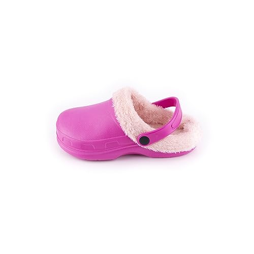 R-ISLAND Clog Classic Clogs für Damen, warm gefüttert, wasserdicht, mit rutschfester Sohle, bequem, für Zuhause, Schlafzimmer, Wohnzimmer, Rosa, 40 EU von R-ISLAND