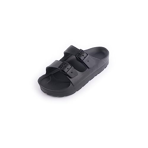 R-ISLAND Damen-Sandalen, rutschfest, für Pool, Dusche, Strand., schwarz 1, 40 EU von R-ISLAND