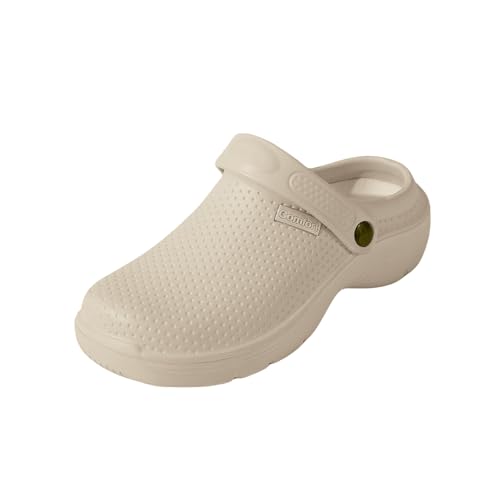 R-ISLAND Damen-Sanitärclogs Erwachsene aus EVA rutschfest und leicht, ideal für die Arbeit im Krankenhaus und in der Klinik., beige, 39 EU von R-ISLAND