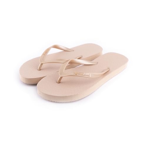 R-ISLAND Flip-Flop Damen-Sommer-Flops, Erwachsene, für Strand, Pool, Haus., kaki, 38 EU von R-ISLAND