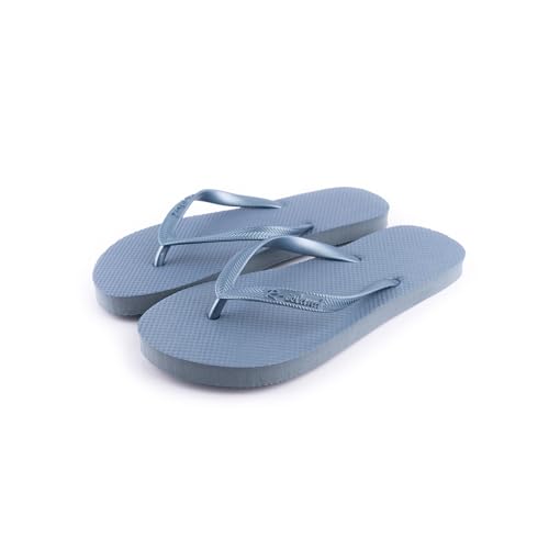 R-ISLAND Flip-Flop Damen-Sommer-Flops, Erwachsene, für Strand, Pool, Haus., stein, 40 EU von R-ISLAND