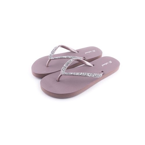 R-ISLAND Flip-Flop für Damen, Sommer, für Erwachsene, Strand, Pool, Zuhause., Schokoladenbraun, Diamant, 36 EU von R-ISLAND