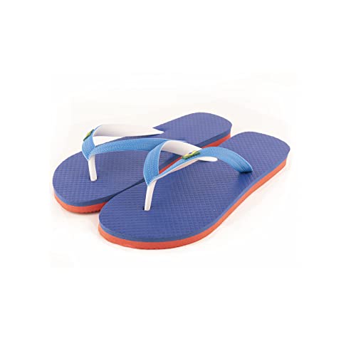 R-ISLAND Flip-Flops für Damen, Sandalen, Erwachsene, Logo Brasilien, bequem, für Pool, Strand, Haus, Dusche usw, doppelt blau, 38 EU von R-ISLAND