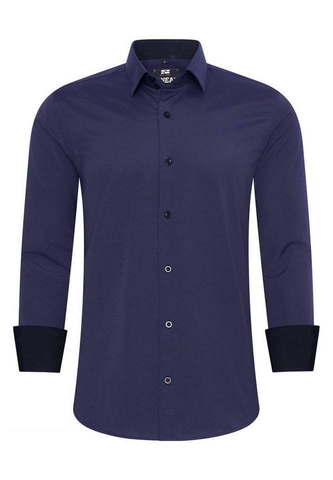 R-NEAL Businesshemd Herren Kontrast Hemd "R-NEAL" Hochzeit-Hemd Slim Fit Stretchhemd von R-NEAL