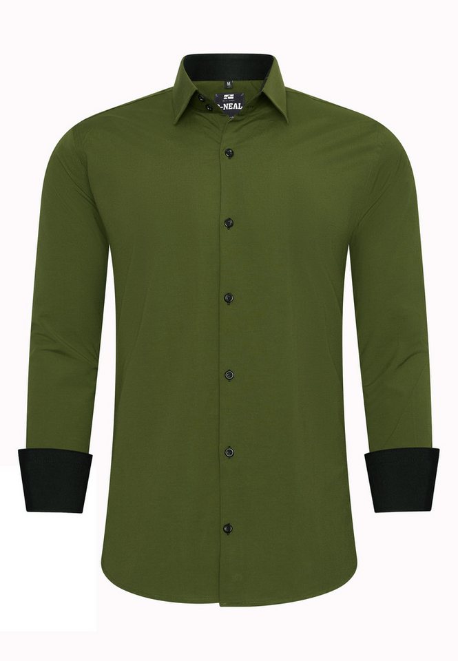 R-NEAL Businesshemd Herren Kontrast Hemd "R-NEAL" Hochzeit-Hemd Slim Fit Stretchhemd von R-NEAL