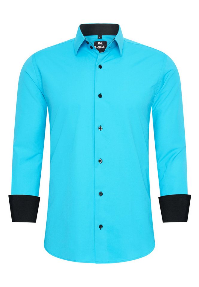 R-NEAL Businesshemd Herren Kontrast Hemd "R-NEAL" Hochzeit-Hemd Slim Fit Stretchhemd von R-NEAL