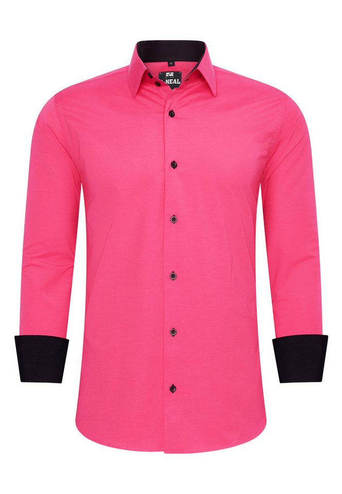 R-NEAL Businesshemd Herren Kontrast Hemd "R-NEAL" Hochzeit-Hemd Slim Fit Stretchhemd von R-NEAL