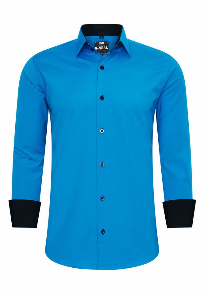 R-NEAL Businesshemd Herren Kontrast Hemd "R-NEAL" Hochzeit-Hemd Slim Fit Stretchhemd von R-NEAL