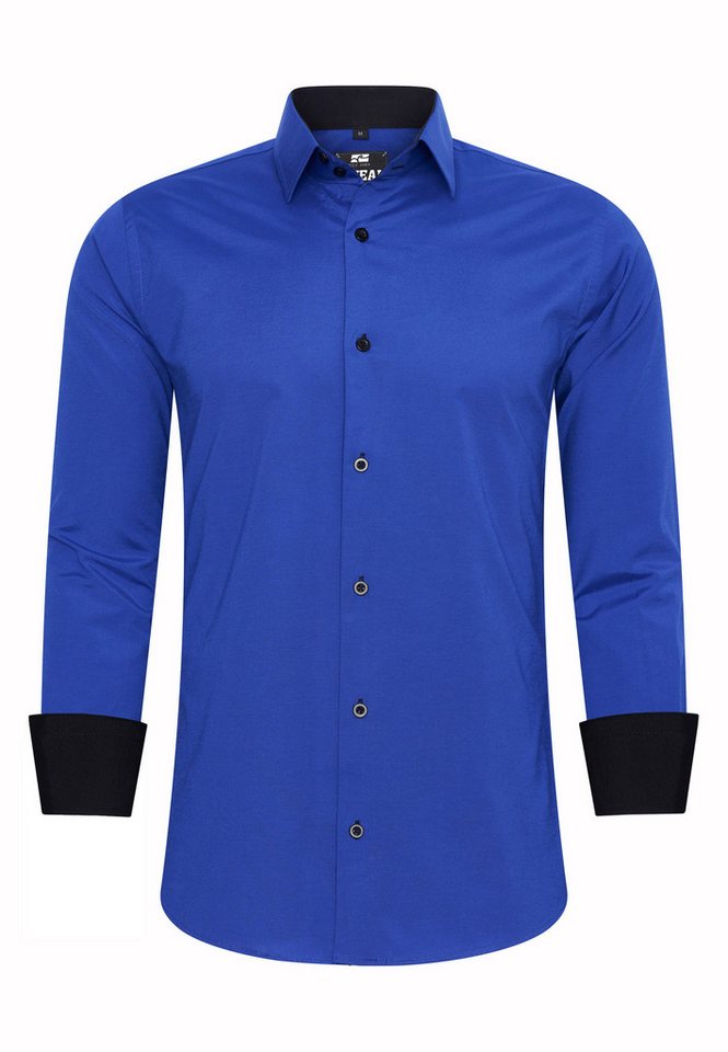 R-NEAL Businesshemd Herren Kontrast Hemd "R-NEAL" Hochzeit-Hemd Slim Fit Stretchhemd von R-NEAL
