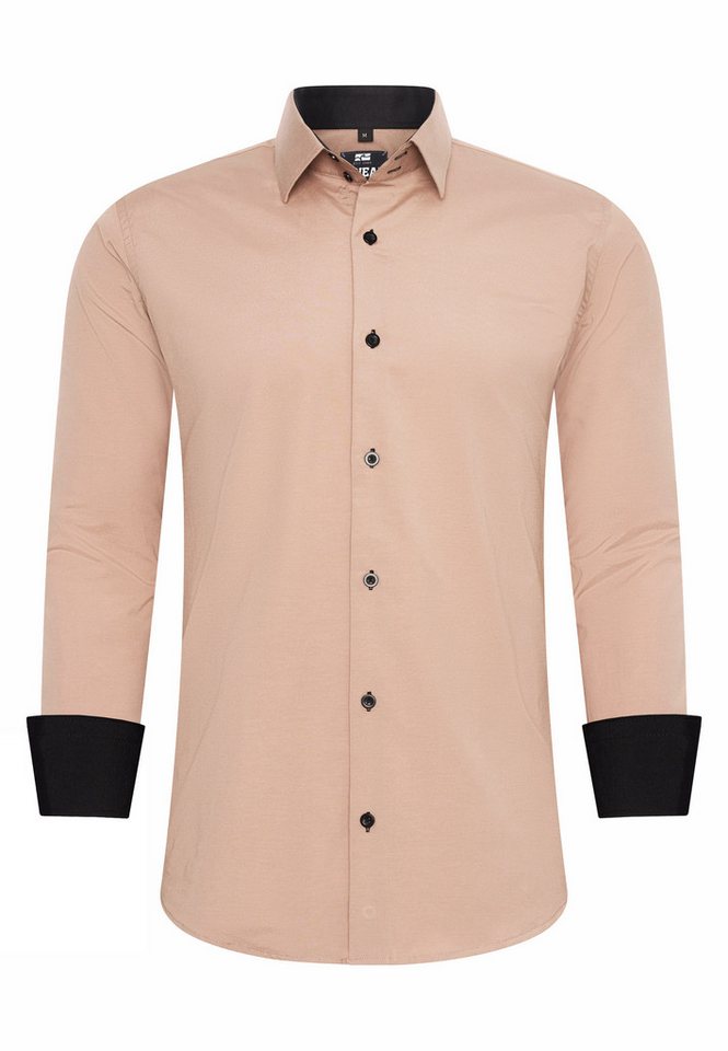R-NEAL Businesshemd Herren Kontrast Hemd "R-NEAL" Hochzeit-Hemd Slim Fit Stretchhemd von R-NEAL