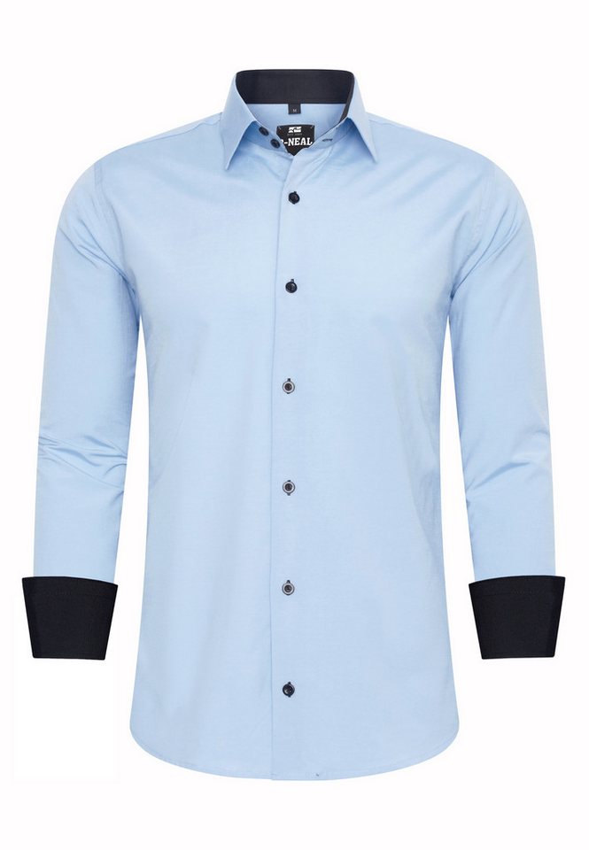 R-NEAL Businesshemd Herren Kontrast Hemd "R-NEAL" Hochzeit-Hemd Slim Fit Stretchhemd von R-NEAL