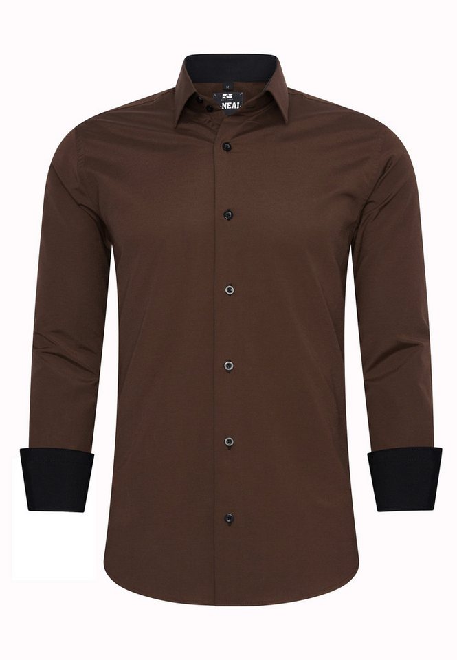R-NEAL Businesshemd Herren Kontrast Hemd "R-NEAL" Hochzeit-Hemd Slim Fit Stretchhemd von R-NEAL