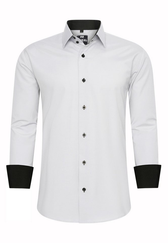 R-NEAL Businesshemd Herren Kontrast Hemd "R-NEAL" Hochzeit-Hemd Slim Fit Stretchhemd von R-NEAL