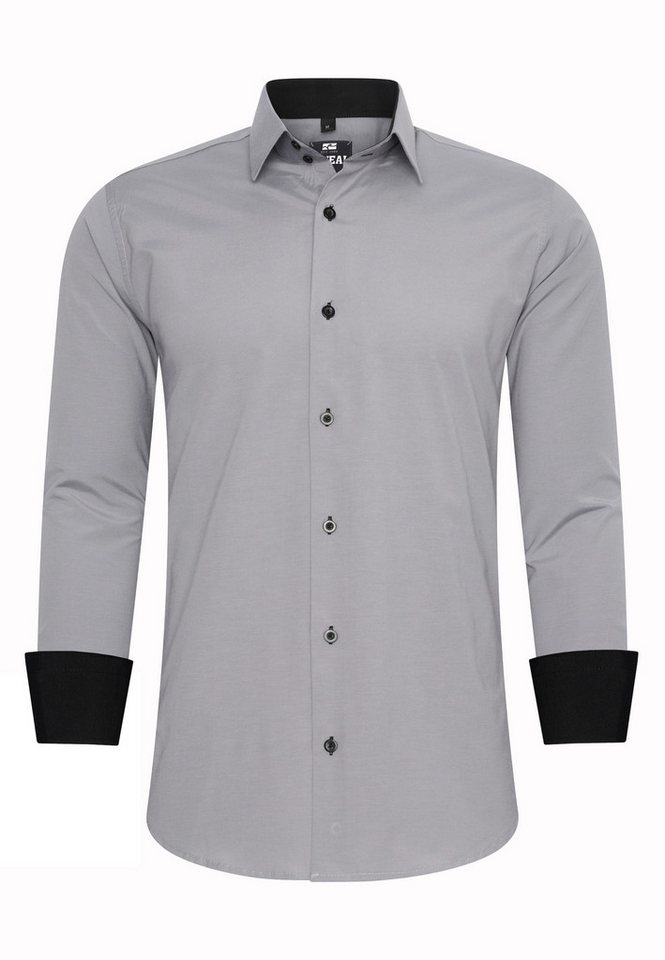 R-NEAL Businesshemd Herren Kontrast Hemd "R-NEAL" Hochzeit-Hemd Slim Fit Stretchhemd von R-NEAL