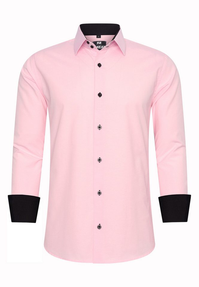 R-NEAL Businesshemd Herren Kontrast Hemd "R-NEAL" Hochzeit-Hemd Slim Fit Stretchhemd von R-NEAL