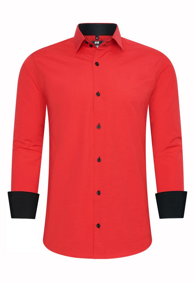 R-NEAL Businesshemd Herren Kontrast Hemd "R-NEAL" Hochzeit-Hemd Slim Fit Stretchhemd von R-NEAL