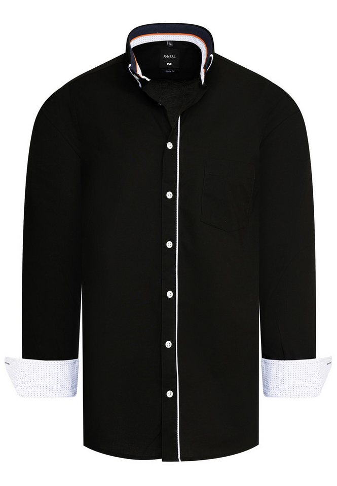 R-NEAL Businesshemd Kontrast Hemd Herren Baumwollhemd Cotton Stretch Body Fit von R-NEAL