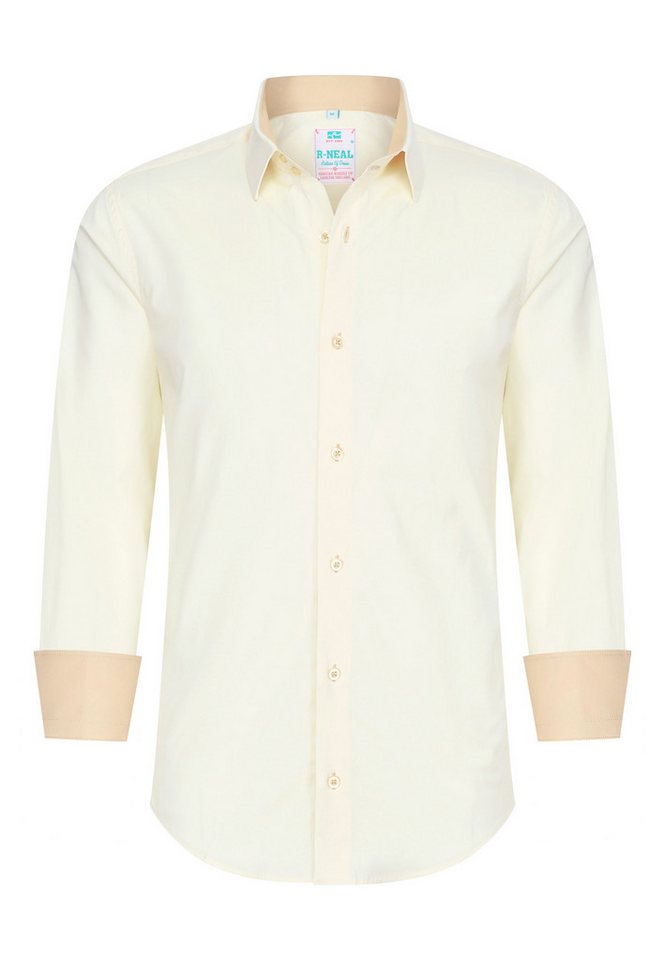 R-NEAL Businesshemd Pastellhemd Herren Slim Fit Hemd Langarm Kontrasthemd Cotton Strech von R-NEAL