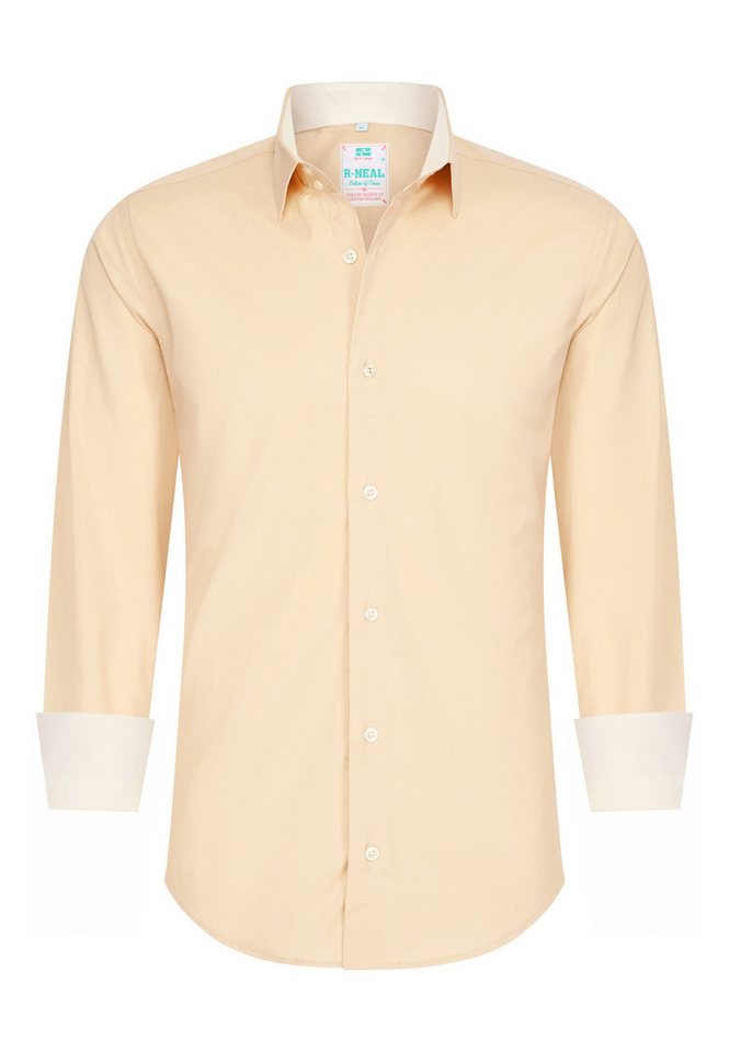 R-NEAL Businesshemd Pastellhemd Herren Slim Fit Hemd Langarm Kontrasthemd Cotton Strech von R-NEAL