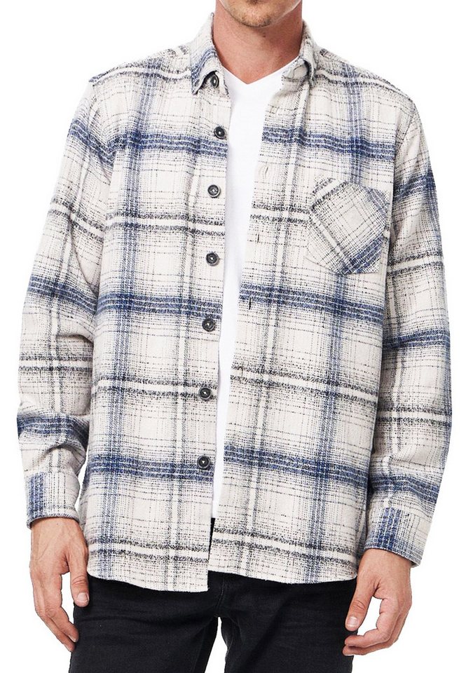 R-NEAL Flanellhemd Karohemd Holzfäller Helle Hemden im Rot Blauen Kontrast Design von R-NEAL